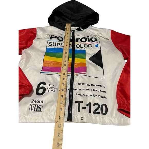 Polaroid Super Color Size Small Hoodie‎ Windbreaker Zip Up Jacket Rainbow #J11-1 - Picture 4 of 10